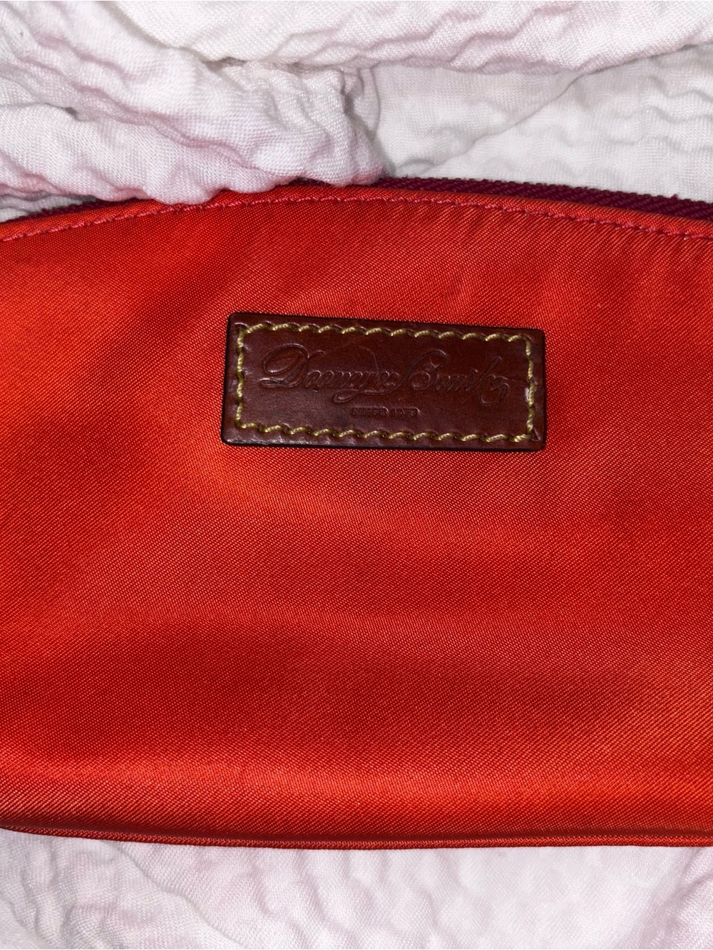 Orange Dooney & Bourke Satin pouch and wallet, great storage.